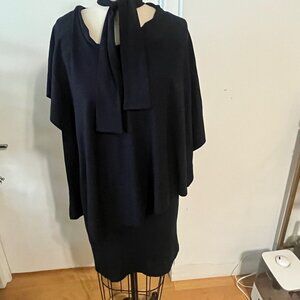 COS Navy Asymmetric Cape Dress Size XS